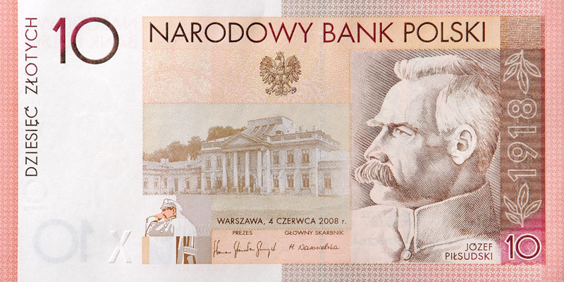 10 zł - banknot kolekcjonerski - 90 r. Niepodległości - Piłsudski