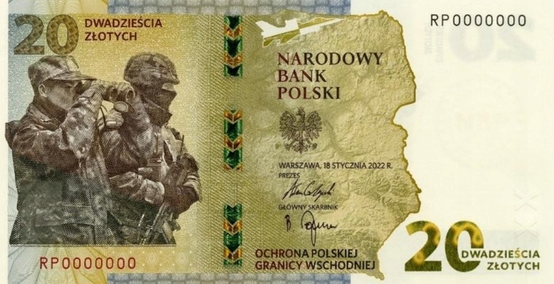 20 zł - banknot kolekcjonerski - Ochrona polskiej granicy wschodniej