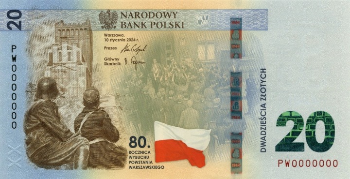20 zł - 80. rocznica wybuchu Powstania Warszawskiego
